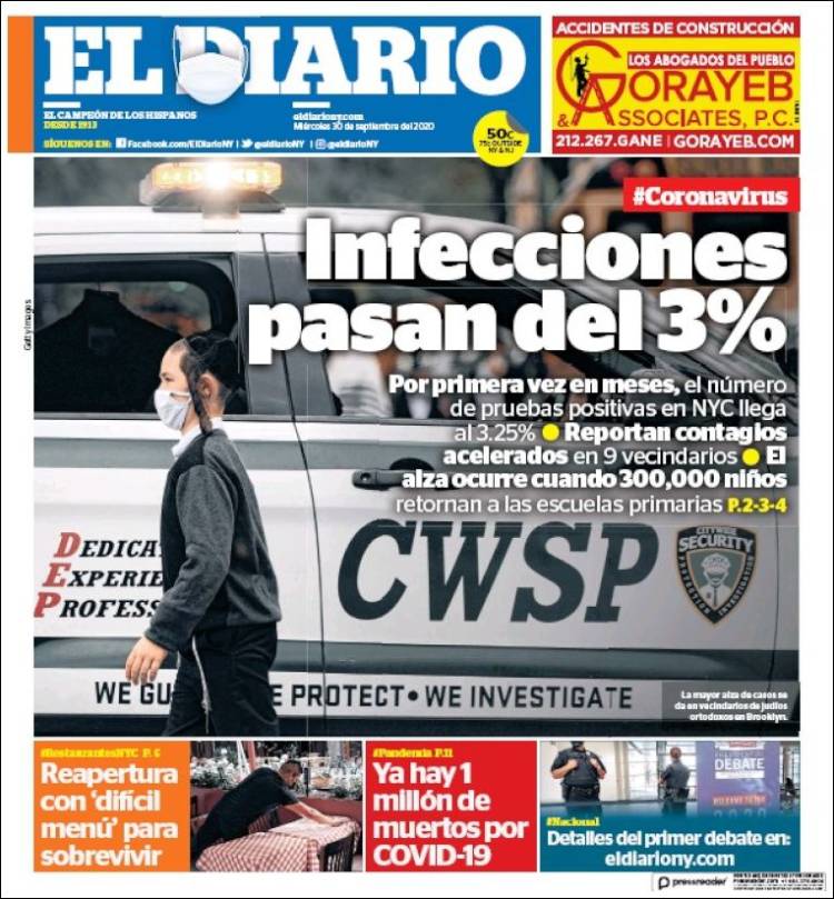 Portada de El Diario NY (USA)