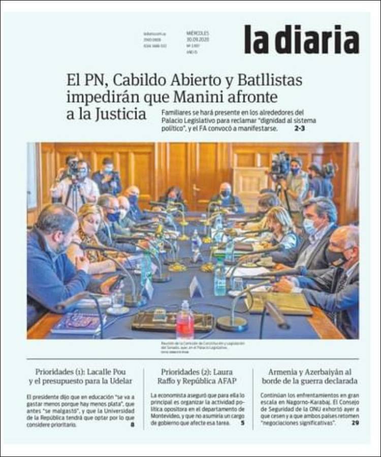 Portada de La Diaria (Uruguay)