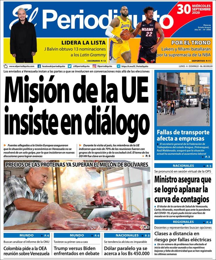 Portada de Periodiquito de Aragua (Venezuela)