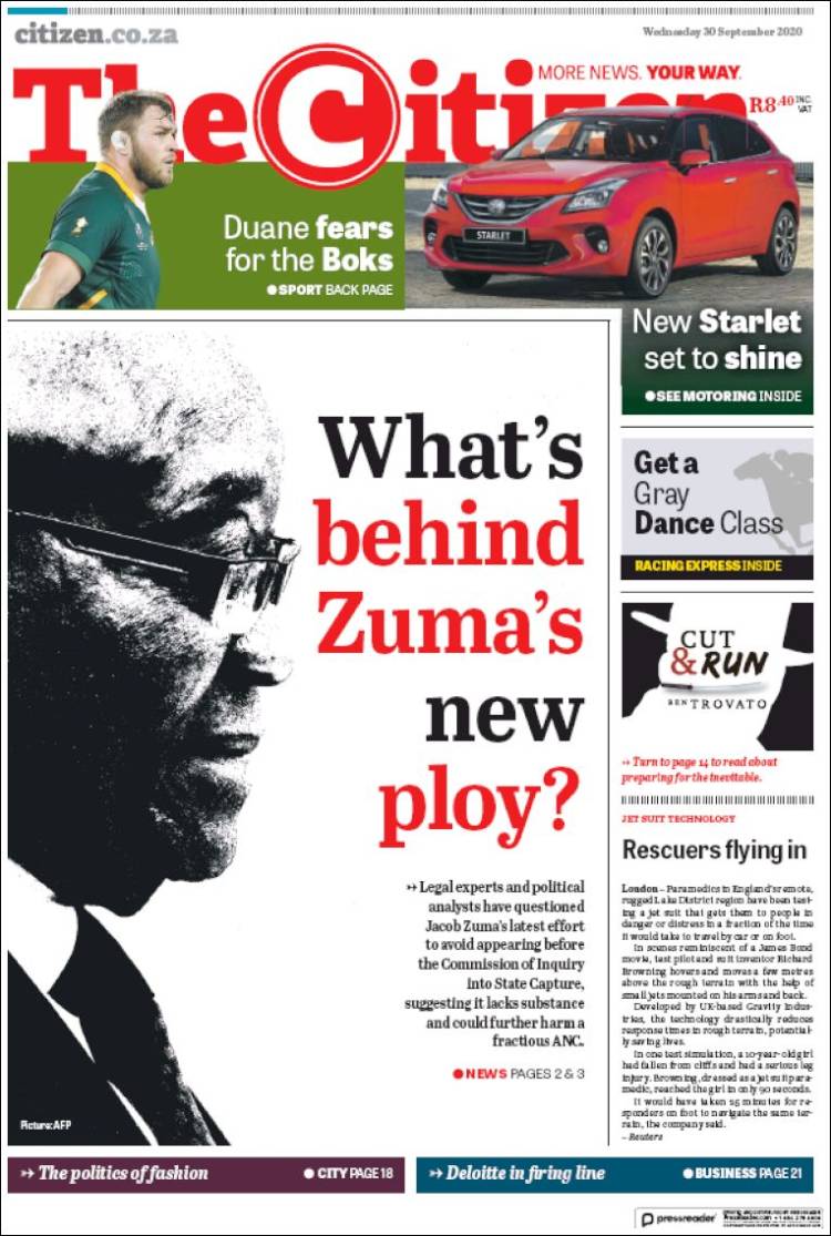 Portada de The Citizen (Sud&aacute;frica)