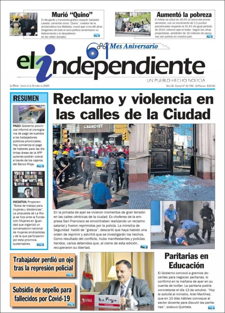 Portada de El Independiente (Argentina)