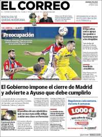 Portada de El Correo - Álava (España)