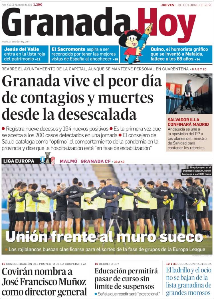 Portada de Granada Hoy (España)