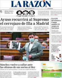 Portada de La Razón (España)