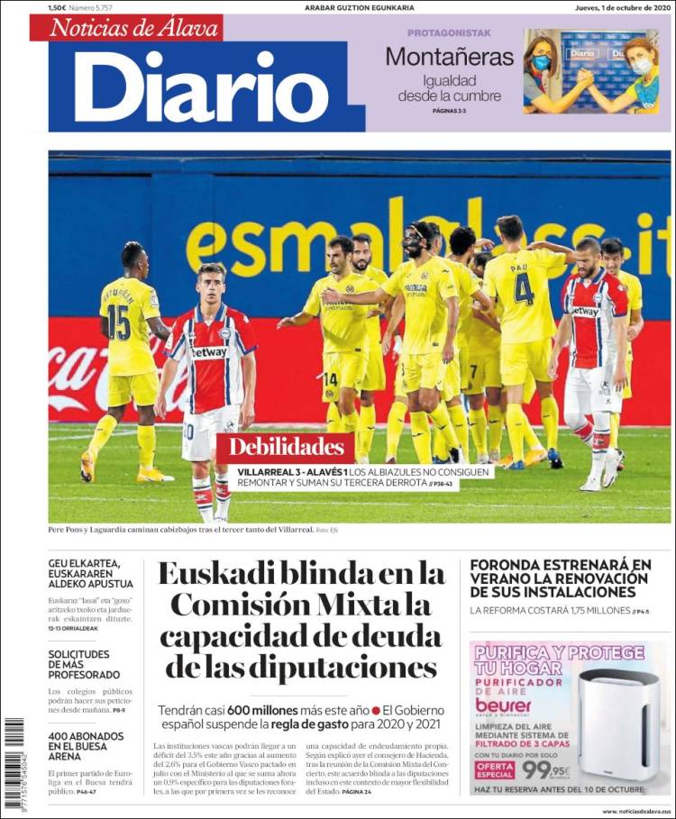 Portada de Noticias de Álava (España)