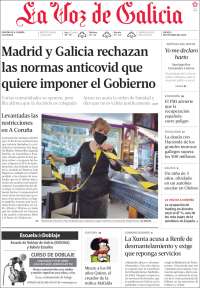 Portada de La Voz de Galicia (España)