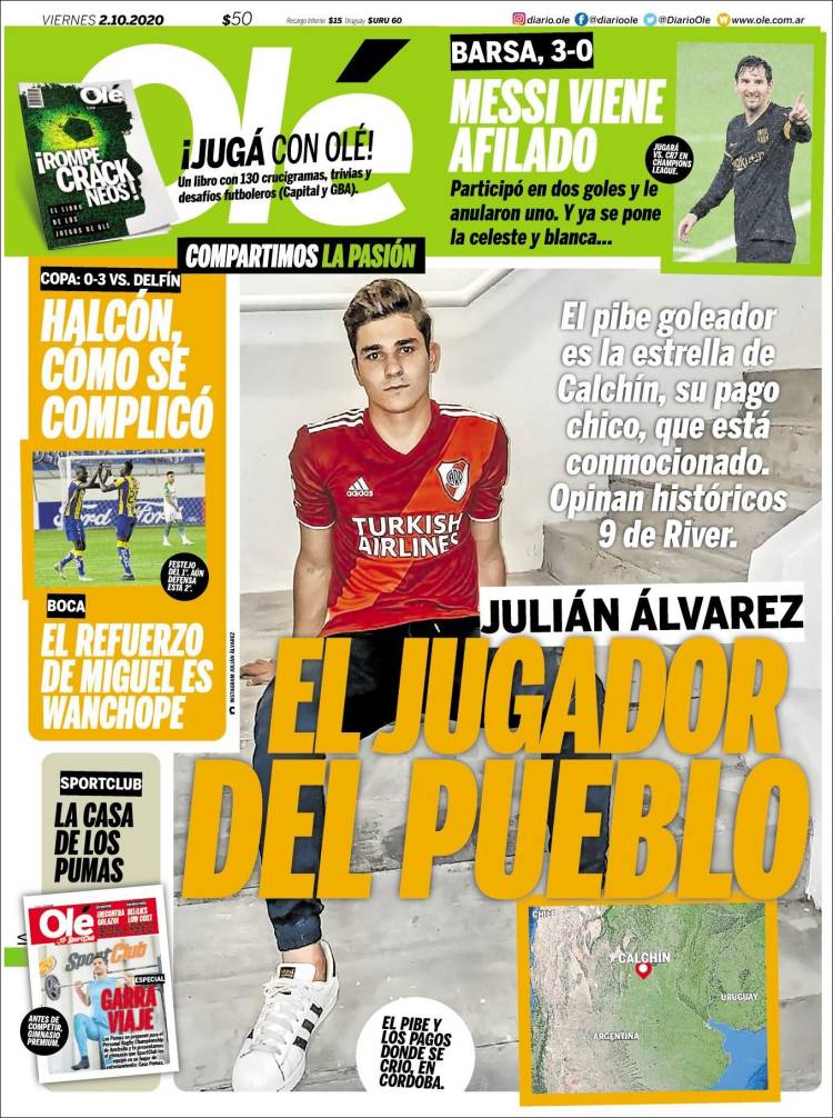 Portada de Olé (Argentina)