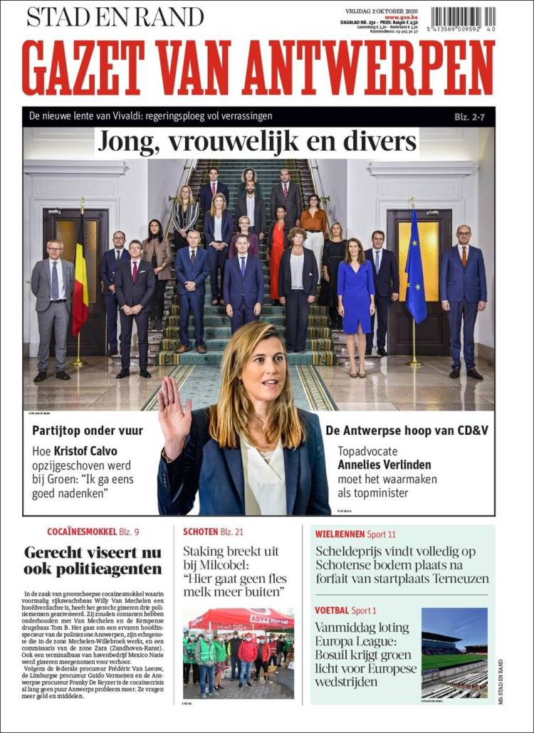 Portada de Gazet van Antwerpen (B&eacute;lgica)