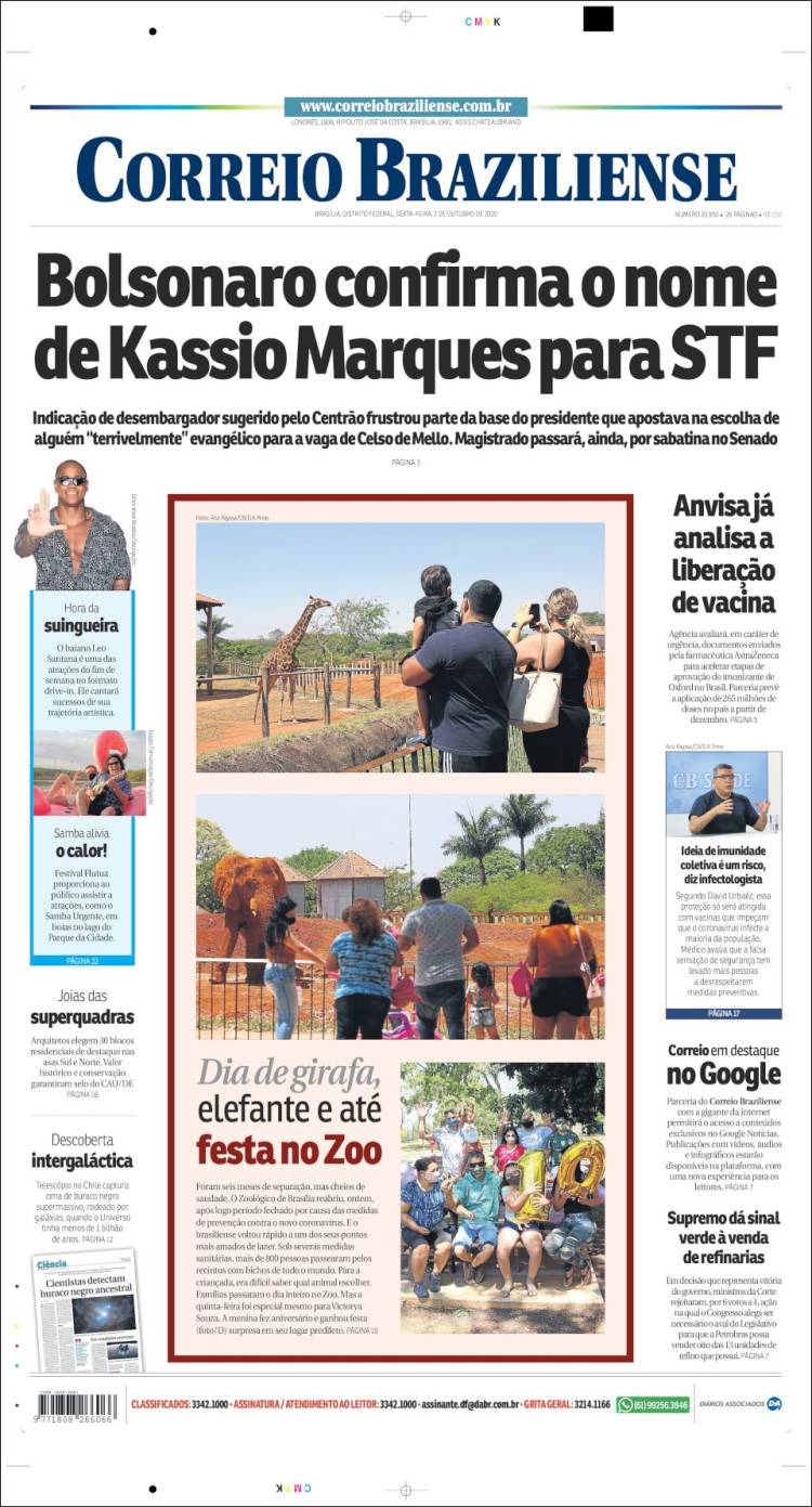 Portada de Correio Braziliense (Brasil)