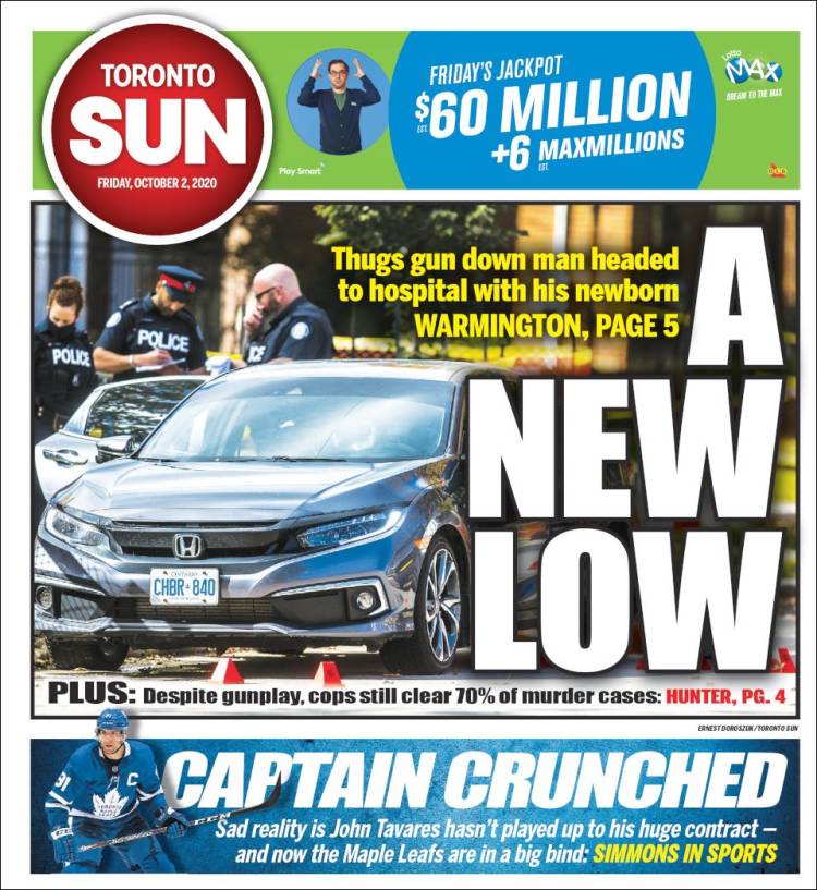 Portada de The Toronto Sun (Canad&aacute;)