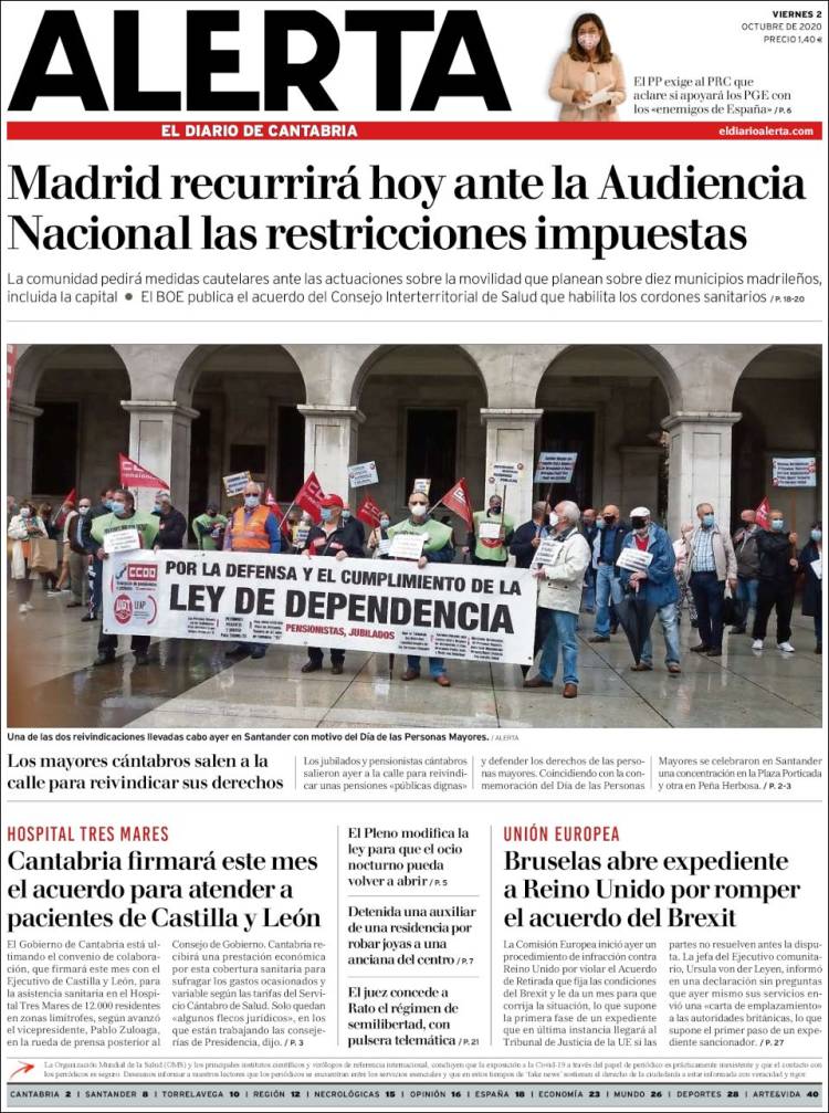 Portada de Alerta - El Diario de Cantabria (Espa&ntilde;a)