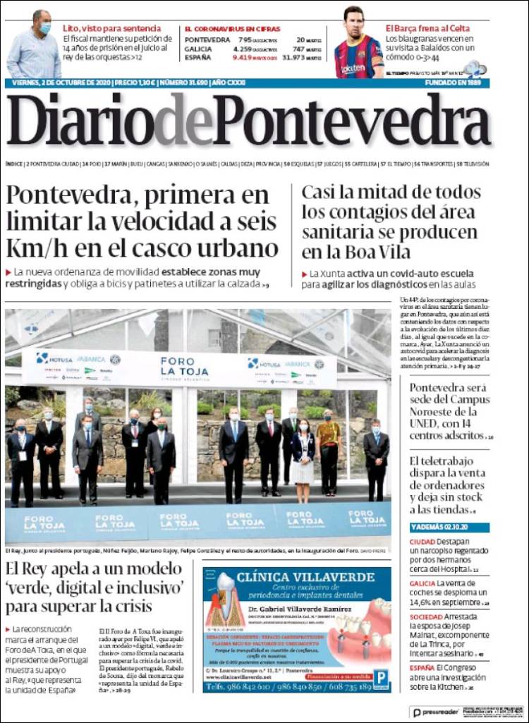 Portada de Diario de Pontevedra (España)