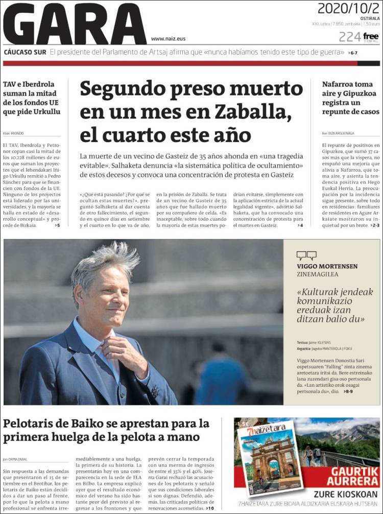 Portada de Gara (Espa&ntilde;a)