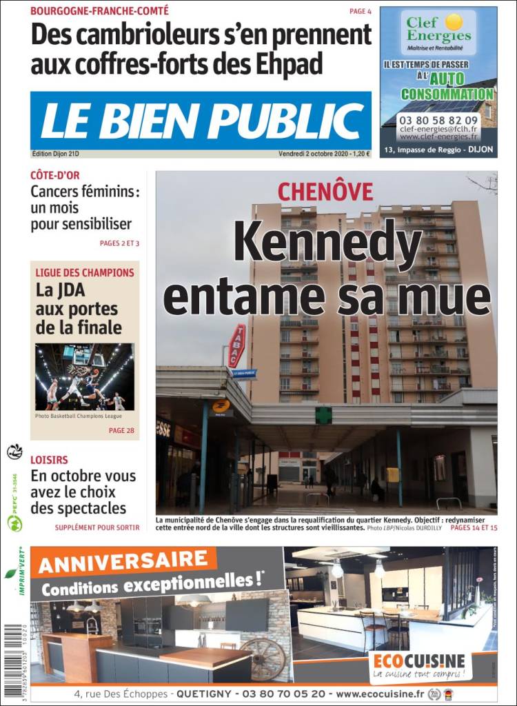 Portada de Le Bien Public (Francia)