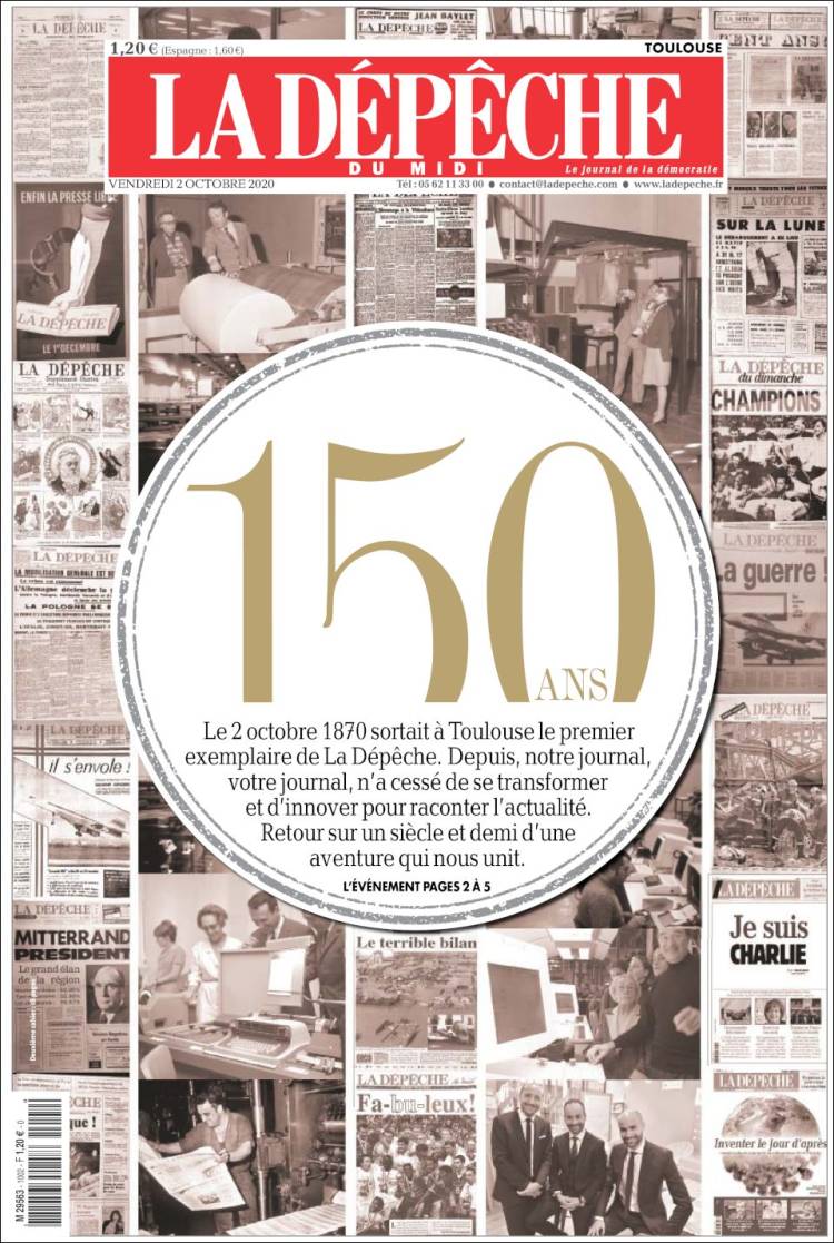 Portada de La Dépêche du Midi (Francia)