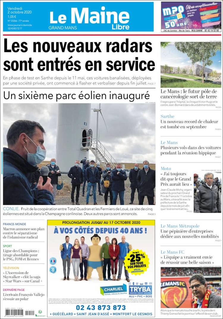 Portada de Le Maine Libre (Francia)