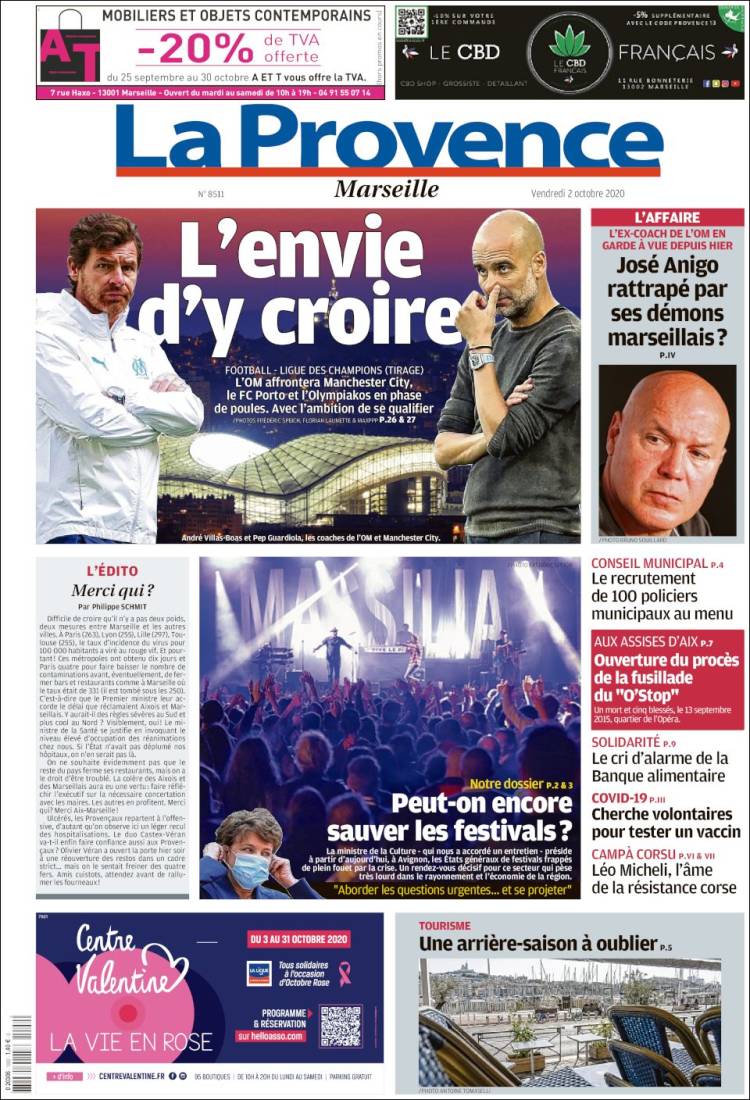 Portada de La Provence (Francia)