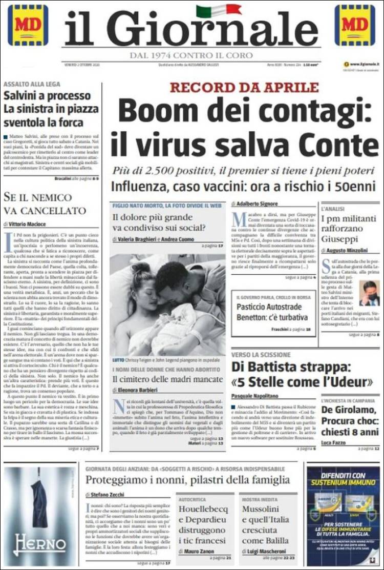 Portada de il Giornale (Italia)