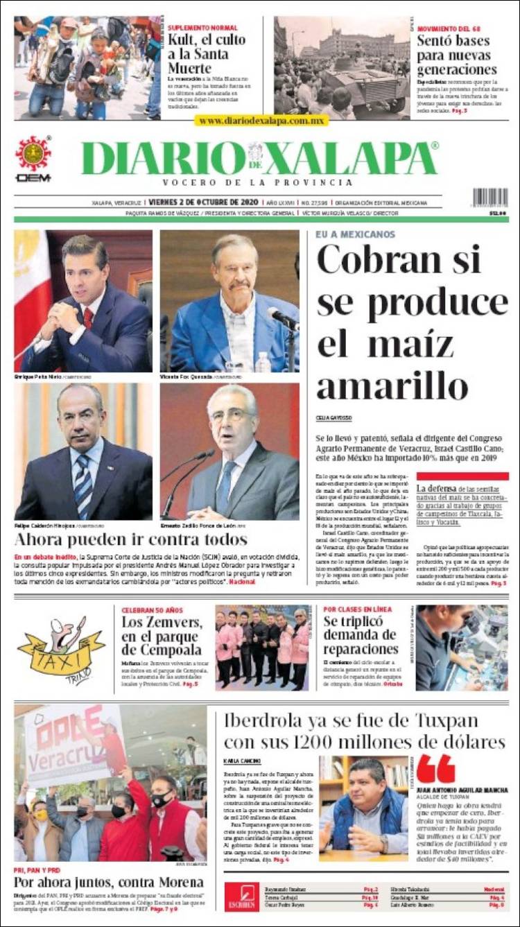 Portada de Diario de Xalapa (M&eacute;xico)