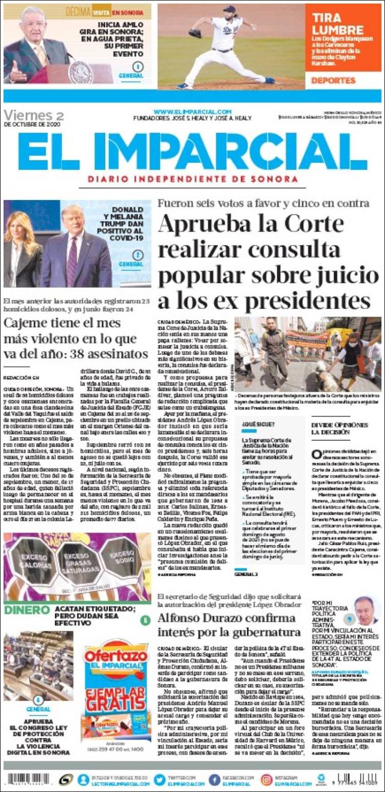Portada de El Imparcial (M&eacute;xico)