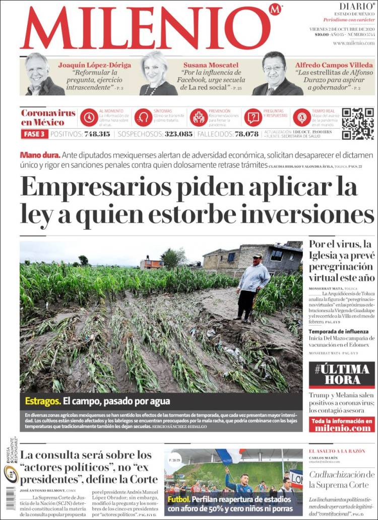 Portada de Milenio - Estado de México (M&eacute;xico)