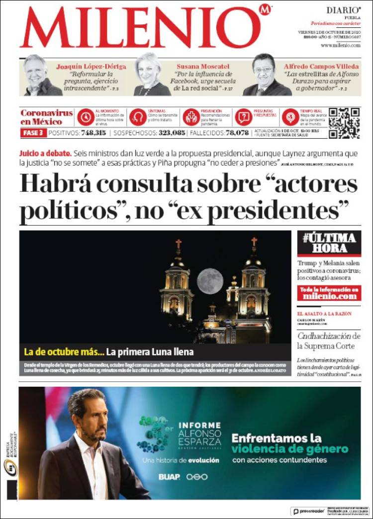 Portada de Milenio de Puebla (M&eacute;xico)