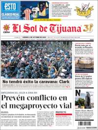 Portada de El Sol de Tijuana (M&eacute;xico)