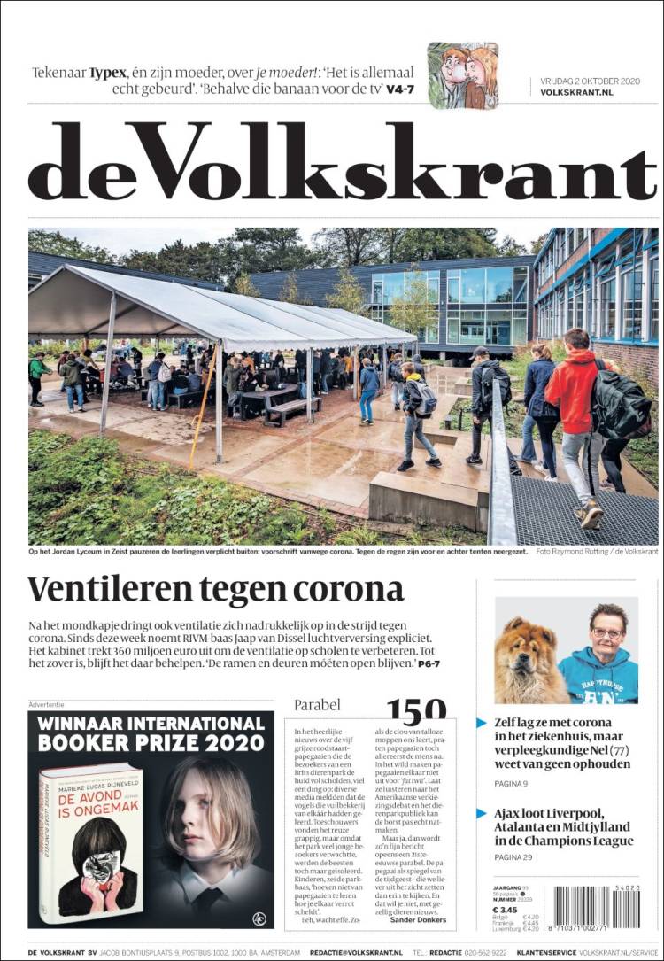 Portada de De Volkskrant (Pa&iacute;ses Bajos)
