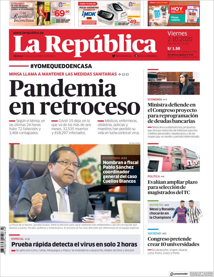 Portada de La Republica (Per&uacute;)