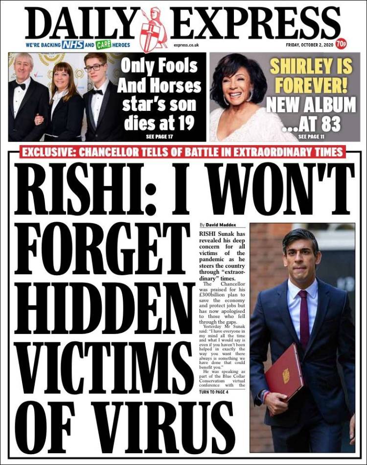 Portada de Daily Express (Reino Unido)