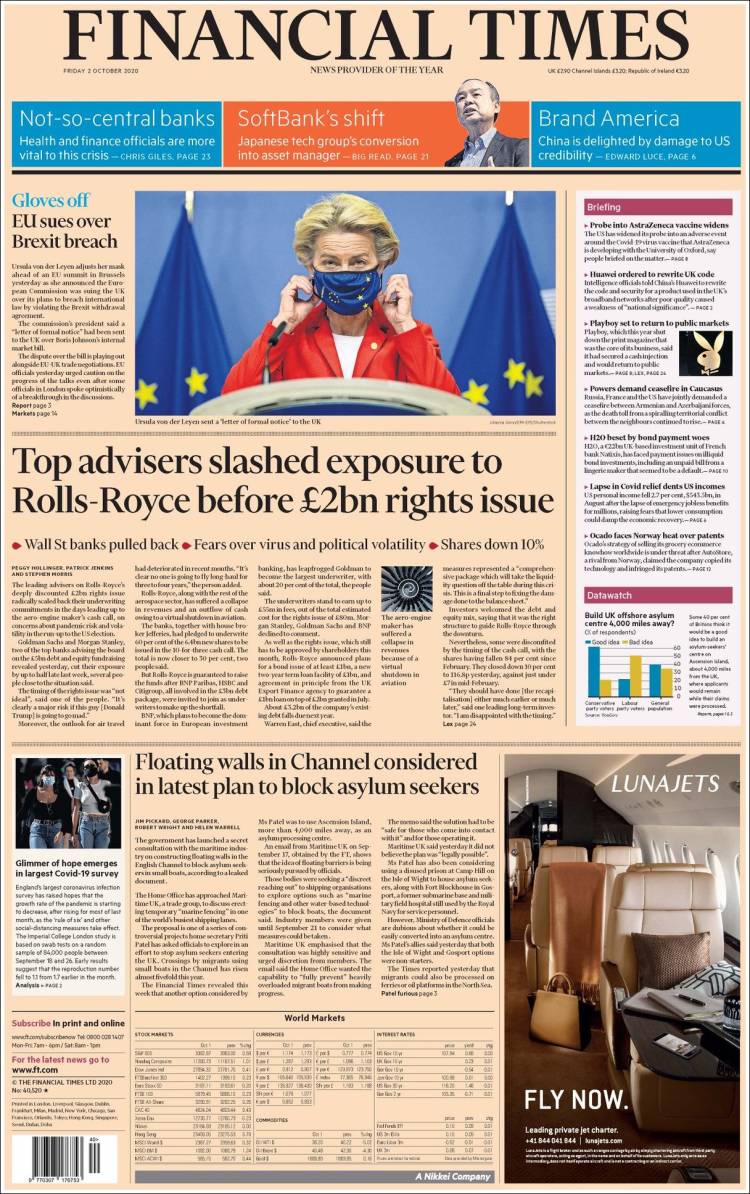 Portada de Financial Times (Reino Unido)