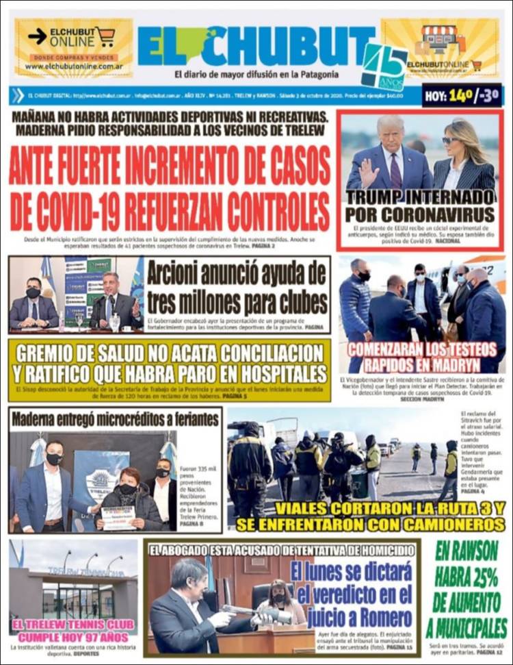 Portada de El Chubut (Argentina)