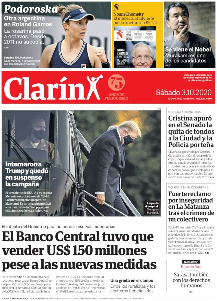Portada de Clarín (Argentina)