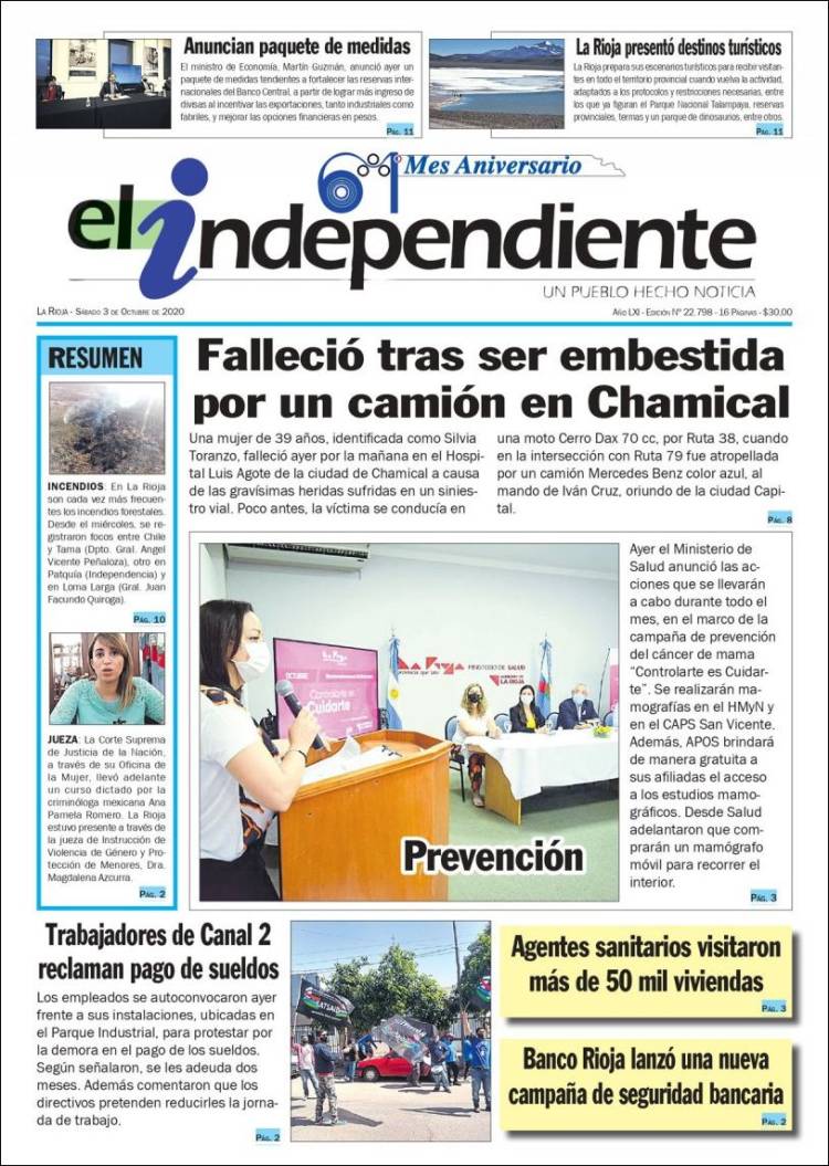 Portada de El Independiente (Argentina)