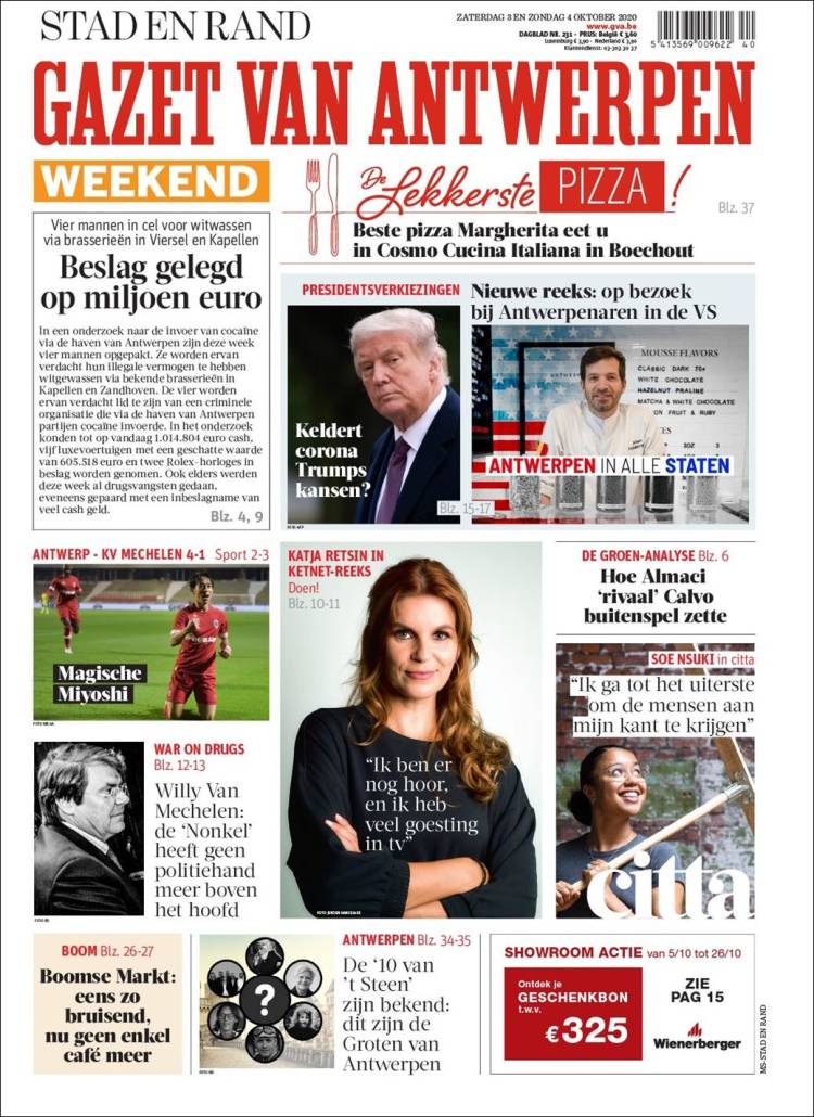 Portada de Gazet van Antwerpen (B&eacute;lgica)