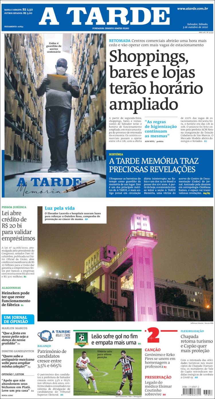 Portada de Diário A Tarde (Brasil)