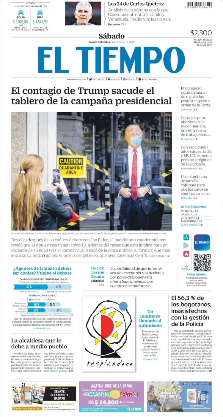Portada de El Tiempo (Colombia)