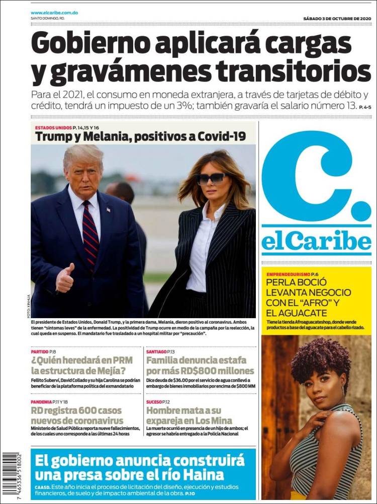 Portada de El Caribe (R. Dominicana)