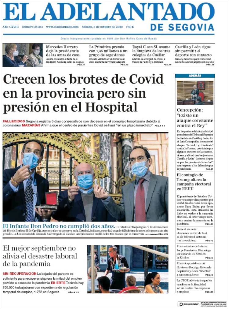 Portada de El Adelantado de Segovia (Espa&ntilde;a)