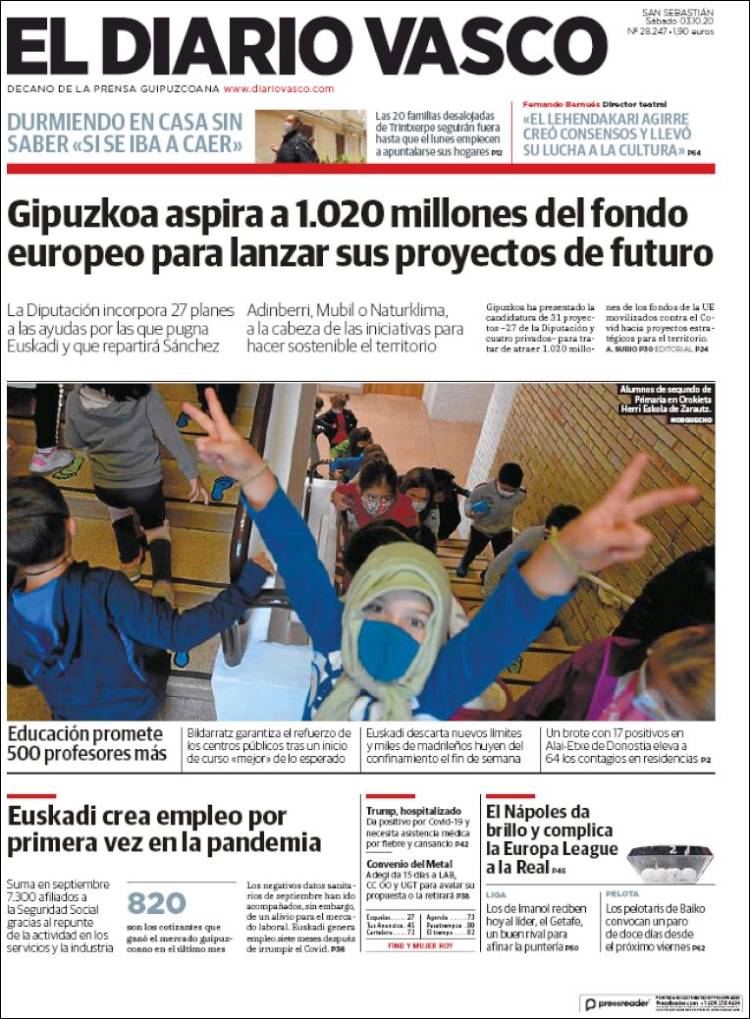 Portada de Diario Vasco (España)