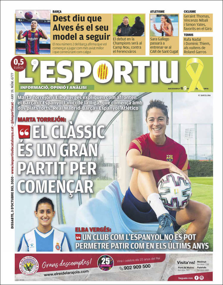 Portada de L'Esportiu (Espa&ntilde;a)