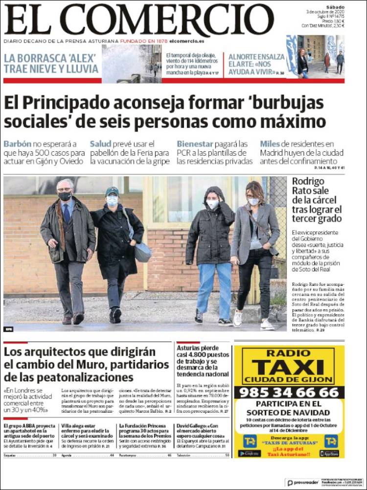 Portada de El Comercio - Gijón (Espa&ntilde;a)