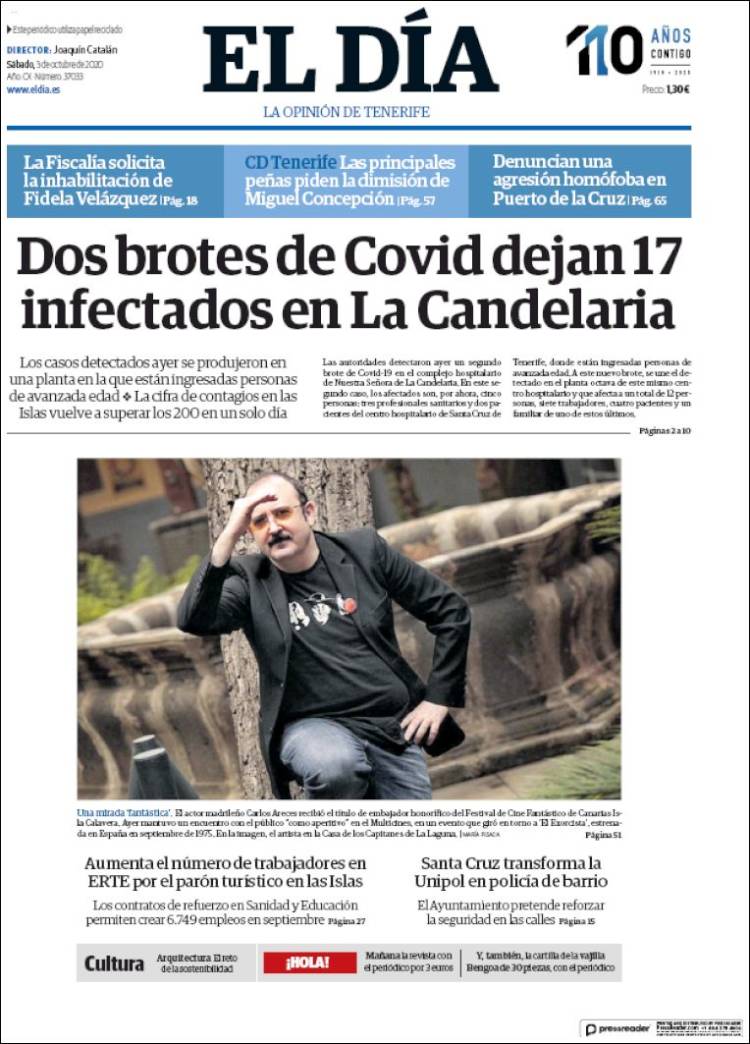 Portada de El Día (Espa&ntilde;a)