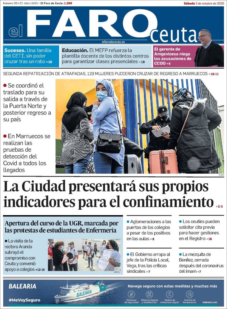 Portada de El Faro de Ceuta (Espa&ntilde;a)