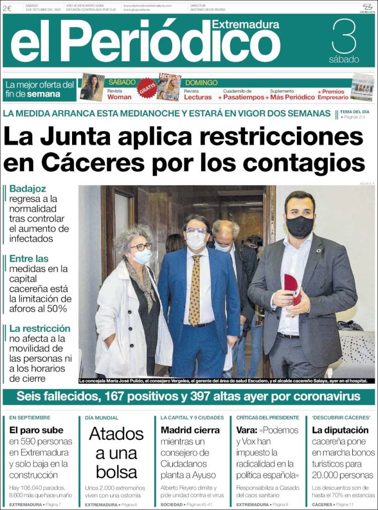 Portada de El Periódico de Extremadura (Espa&ntilde;a)