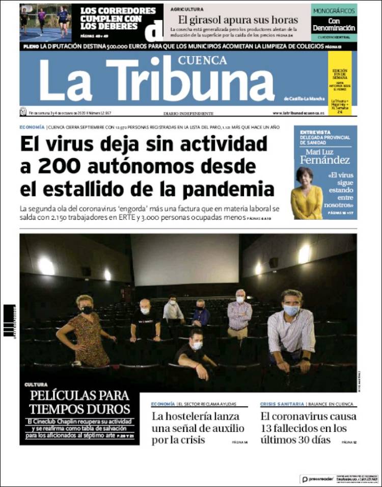 Portada de La Tribuna de Cuenca (Espa&ntilde;a)