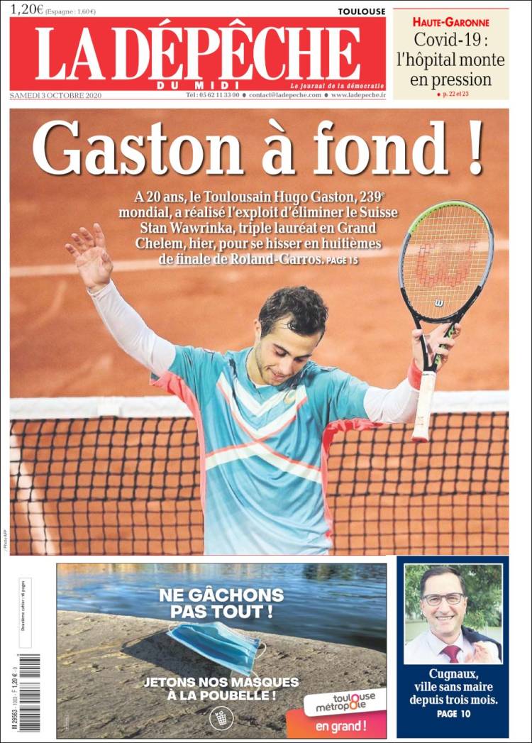 Portada de La Dépêche du Midi (Francia)