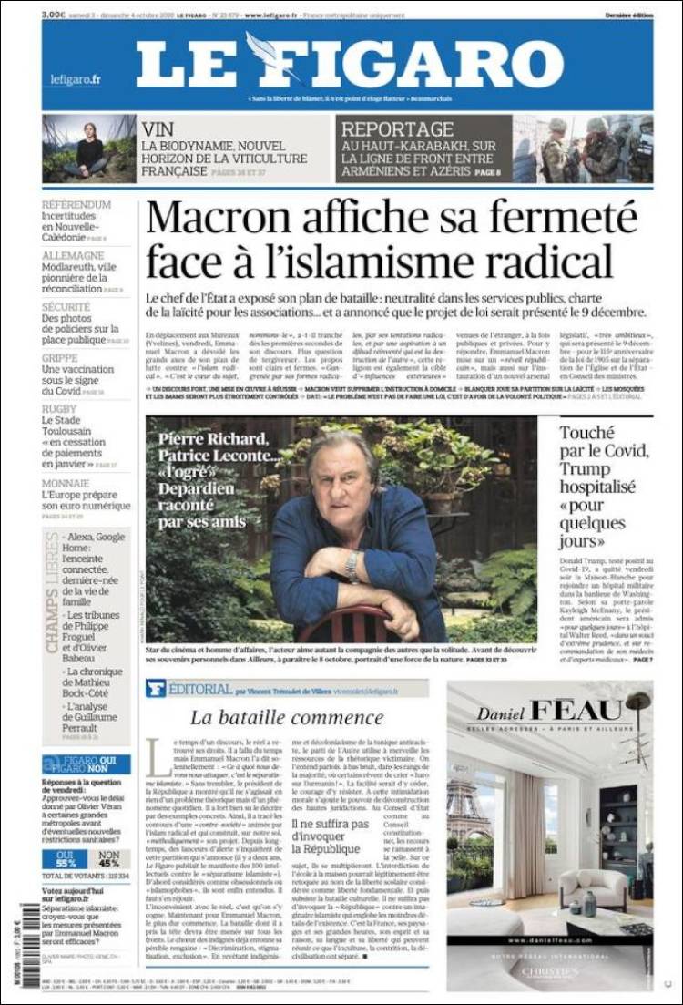 Portada de Le Figaro (Francia)