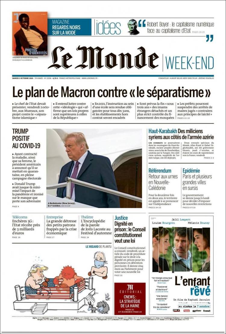 Portada de Le Monde (Francia)