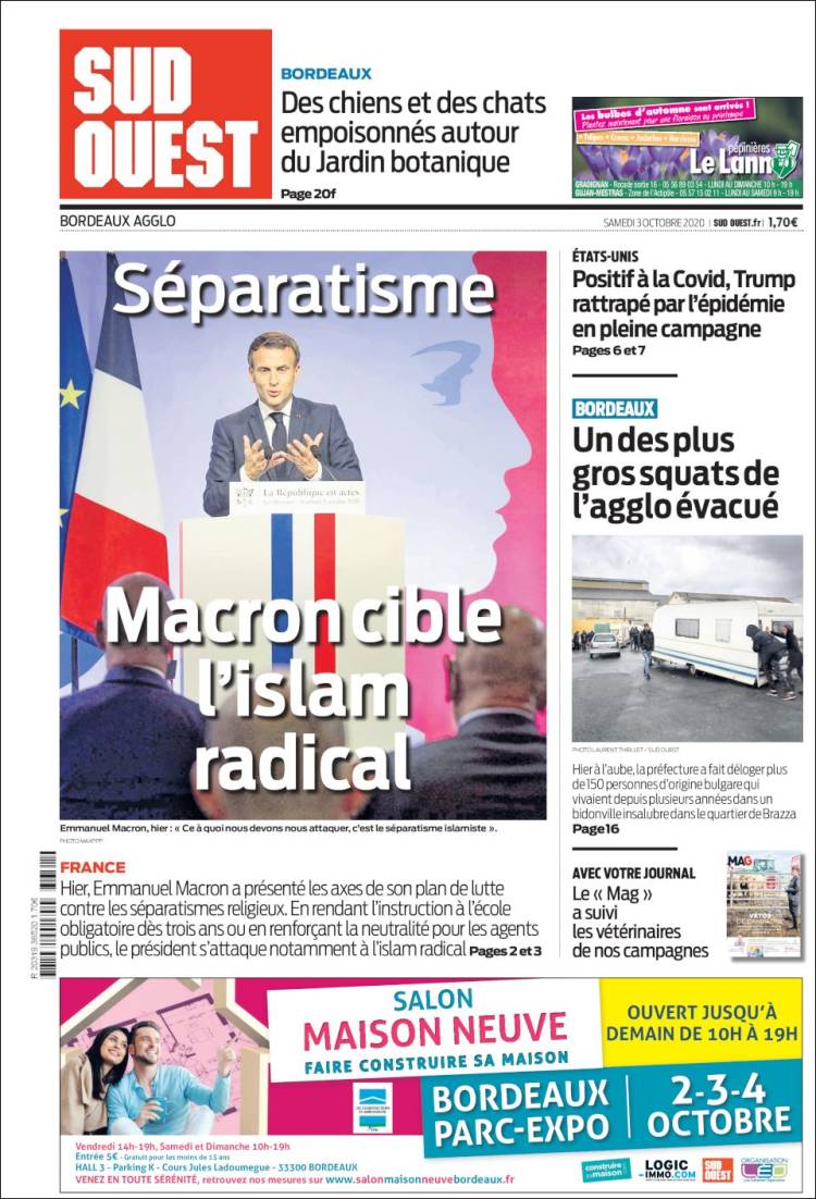 Portada de Sud Ouest (Francia)